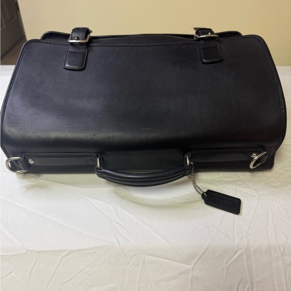 Coach Black Leather Briefcase with Flap-Over Design with shoulder strap B12-5310 - Picture 4 of 15